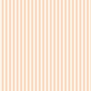 Boho pastel stripe in coral orange peach pin stripe on beige cream - small scale
