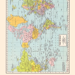 Large World Map for 2 yard size