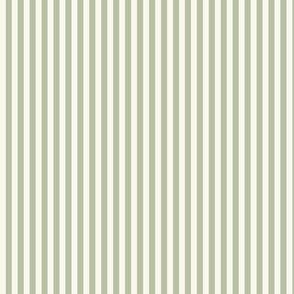Boho stripe in forest green pin candy stripe on beige cream - small scale