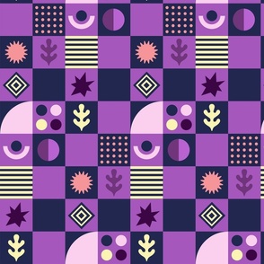 Chess board - navy and purple