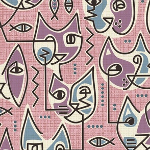 Abstracticats (Pink Blue Purple) - Large