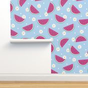 watermelons on blue