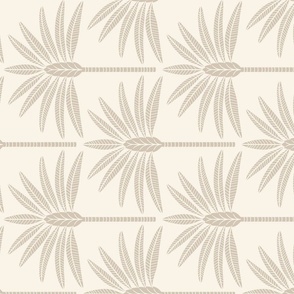 Vintage Palm Trees Custom Rotated - White Medium Scale Fabric