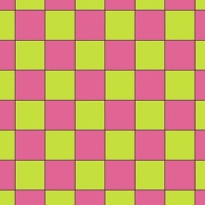 Checkerboard in pink and green