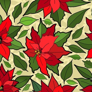 Red Poinsettias (large scale) 