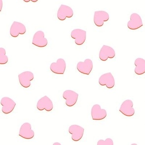 Mod Light Pink Hearts Toss (white) medium 