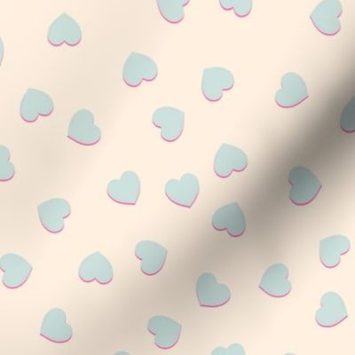 Mod Mint Hearts Toss (off-white) small