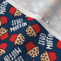 (small scale) Stud Muffin - Valentine's Day -  toss on dark blue - LAD22