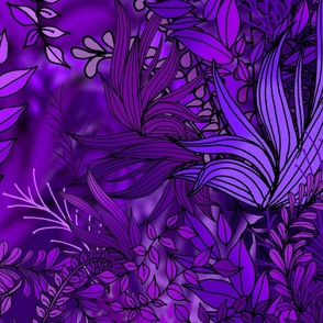 Botanical Purple Water Garden (large scale)