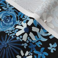 Shades of Blue Acrylic Floral 