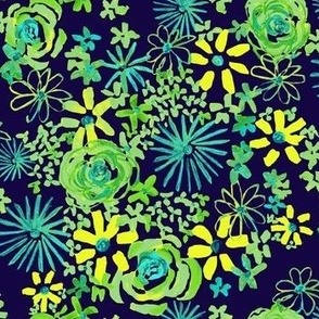 Shades of Green Acrylic Floral 