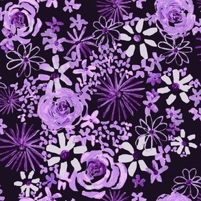 Shades of Purple Acrylic Floral 