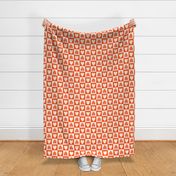 Mod Checker Hearts (coral red- offwhite) large