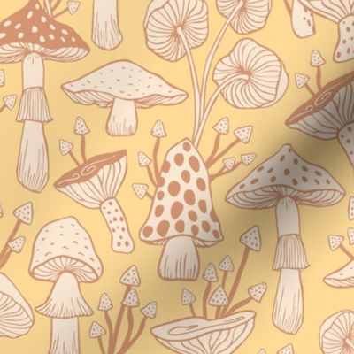 Mushroom Garden - Pale Yellow