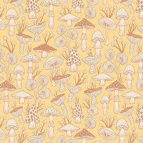 Mushroom Garden - Pale Yellow