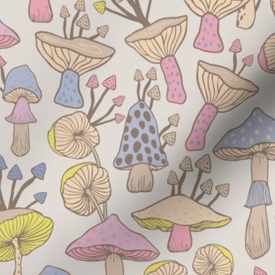 Mushroom Garden - Pastel