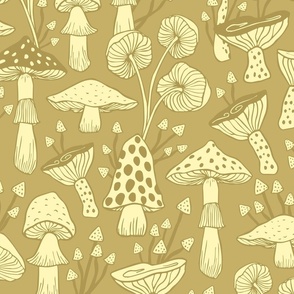 Mushroom Garden L - Olive Green