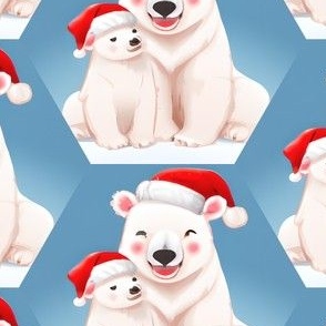 Christmas Polar Bear Mommy and Baby