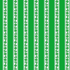 Double Striped St. Patricks 3 and 4-Leafed Shamrocks in Kelly Green 