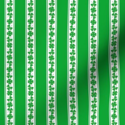 Small Double Striped St. Patricks 3 and 4-Leafed Shamrocks in Kelly Green 