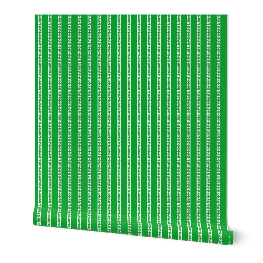 Small Single  Striped St. Patricks 3 and 4-Leafed Shamrocks in Kelly Green