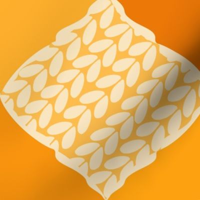 Ogee damask in shades of yellow - medium Scale