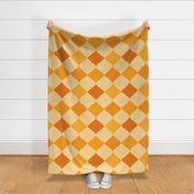 Ogee damask in shades of yellow - medium Scale