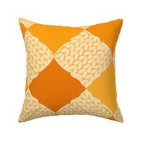 Ogee damask in shades of yellow - medium Scale