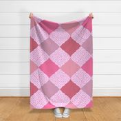 Ogee damask in shades of pink - extra large Scale