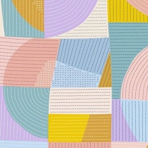 Sunny patchwork quilt / Medium scale