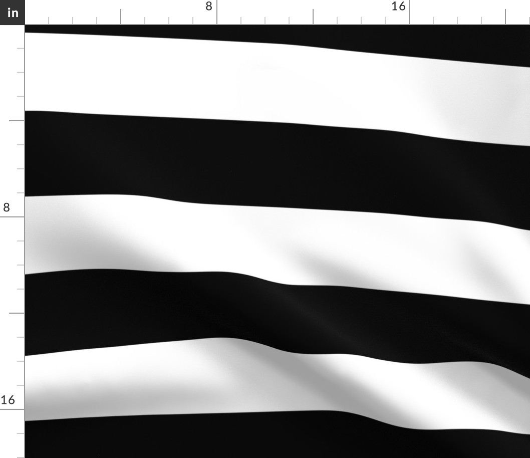 3 Inch Rugby Stripe Black and White