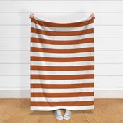 3 Inch Rugby Stripe Burnt Orange and White