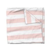 3 Inch Rugby Stripe // Lt. Peachy Pink and White (Horizontal)