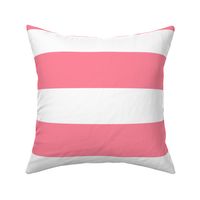 3 Inch Rugby Stripe // Coral Pink and White