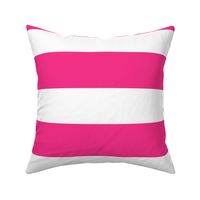 3 Inch Rugby Stripe // Hot Pink and White