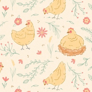 Chicken Farm cute pattern 01