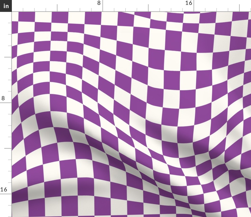 Purple Wavy Checkerboard