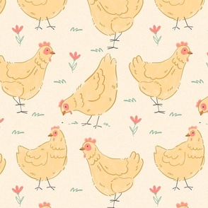 Chicken Farm cute pattern 02