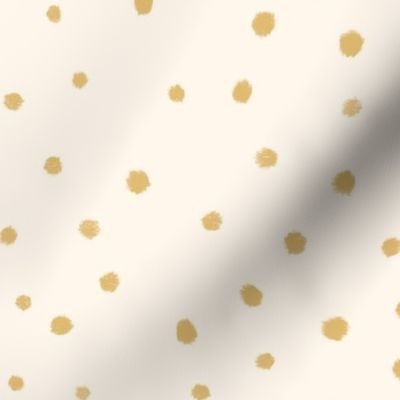 grunge dots mustard on cream 