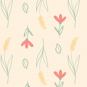 Flowers and cereal pattern