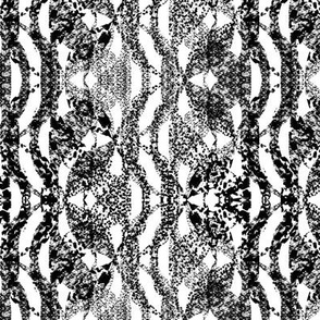 Flowing Textured Leaves and Circles Dramatic Elegant Classy Large Neutral Interior Monochromatic Black and White Blender Bright Colors Black 000000 White FFFFFF Bold Modern Abstract Geometric Reverse