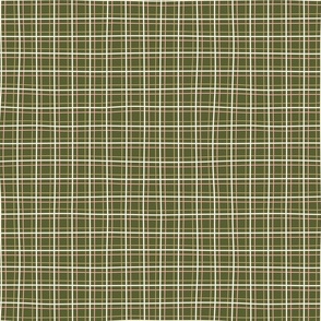 Thin ivory and rose pink hand drawn grid lines on khaki green - coordinate for Retro Christmas 2022