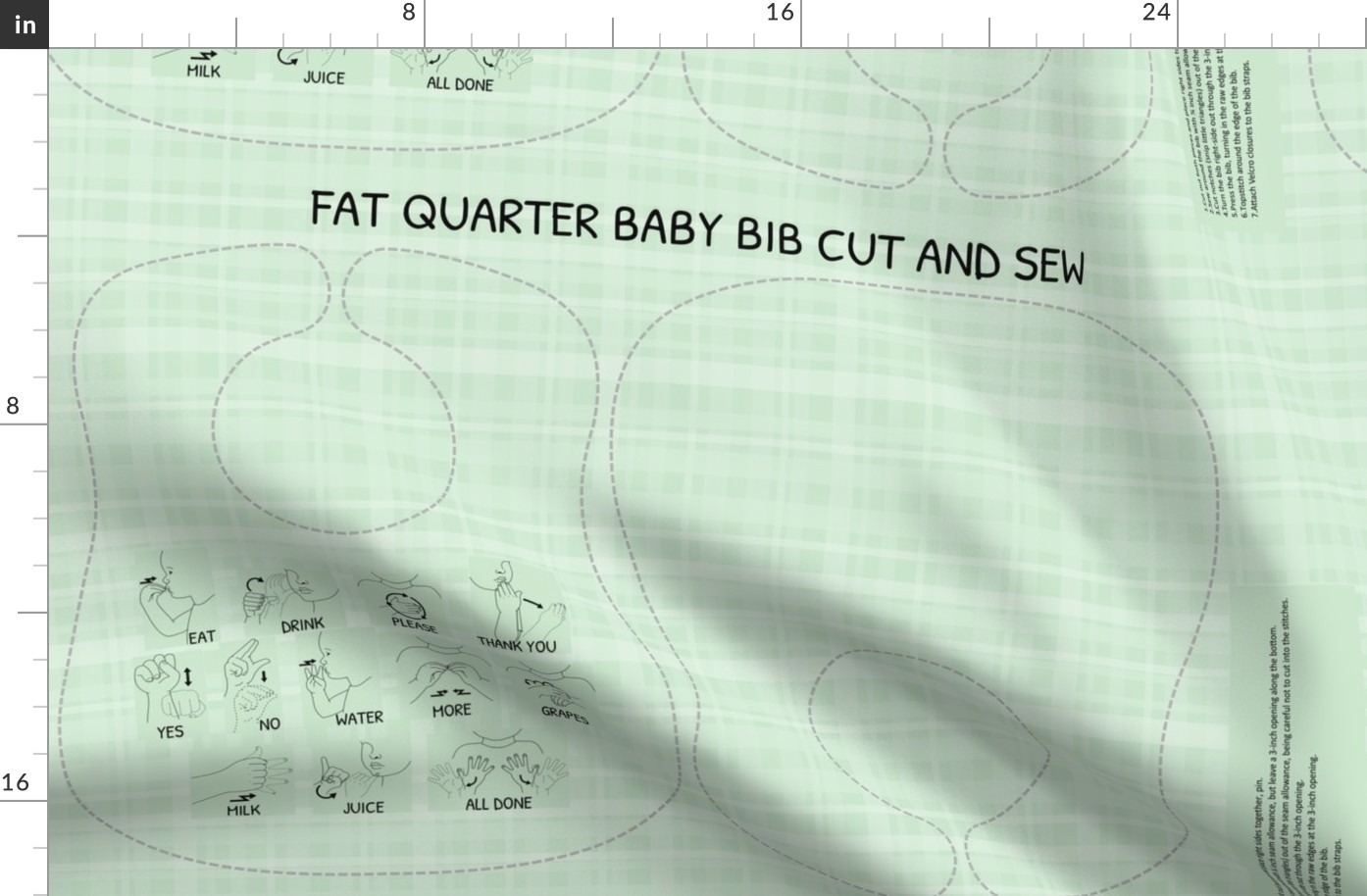 Fat Quarter Baby Bib--green