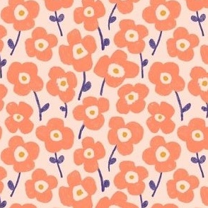 Simple flowers in apricot small