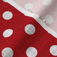 Valentine Polka Dots Red Linen