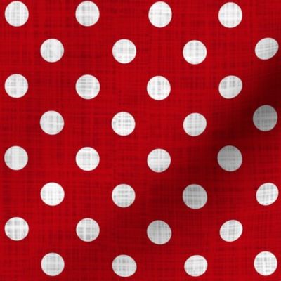 Valentine Polka Dots Red Linen