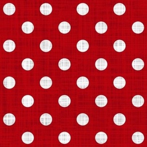 Valentine Polka Dots Red Linen