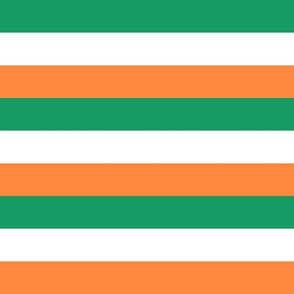 Flag of Ireland Horizontal Green White and Orange Stripes 2 inch stripes