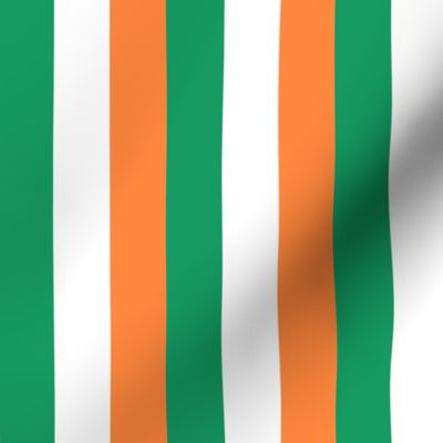 Flag of Ireland Vertical Green White and Orange Stripes 1 inch stripes