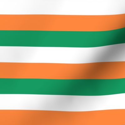 Flag of Ireland Horizontal Green White and Orange Stripes 1 inch stripes